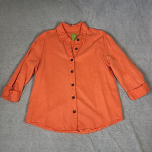 Pulp Bright Orange Rolled Sleeve Button-up Shirt‎